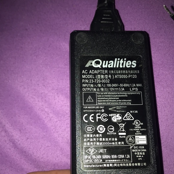 New AC Adapter Model ATS050-P120 12volt 3.3Amp AQualities Power adapter - Picture 5 of 6